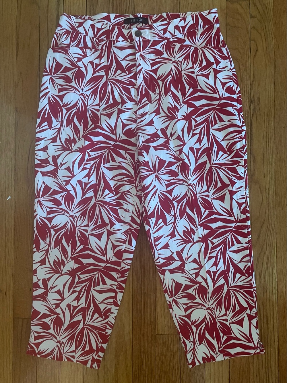 Bill Blass Jeans Floral Leaf Tropical Island Vibes Capri Pants Women’s Sz 12
